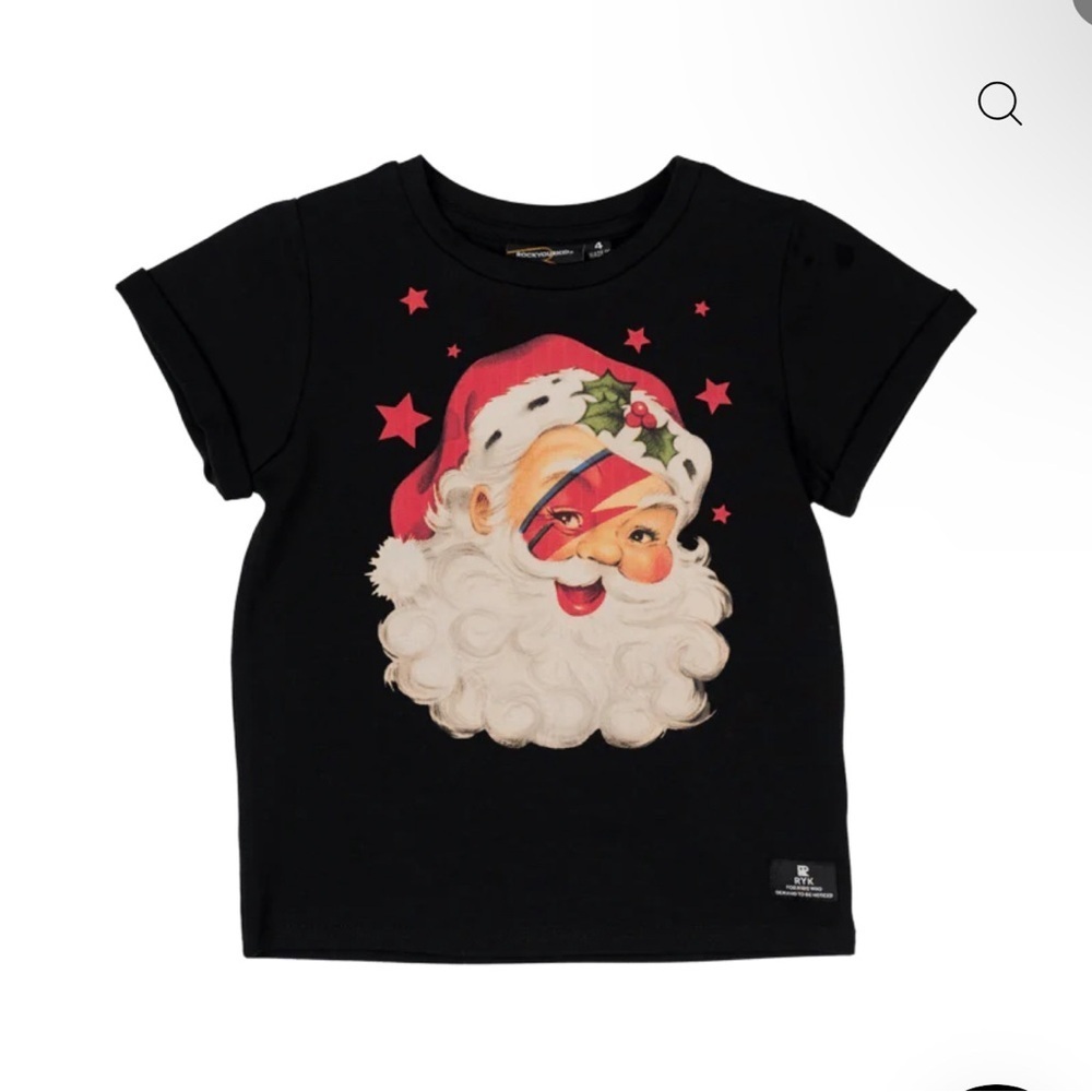 Rock Your Baby Black Santa Tee